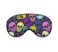 Sleeping Mask Polygonal Skulls Sleep Eye Mask Blindfold with Adjustable Strap Day of The Dead Soft Eye Cover for BlockingLights