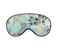 Sleeping Mask Retro Peacock Feather Sleep Eye Mask Blindfold with Adjustable Strap Animal Pattern Soft Eye Cover for BlockingLights