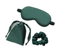 Sleeping Mask Silk Eye Night Sleep Band Aid Eyes Cover Sort Patches for Women Blindfold Health Breathing Relax Nap Bandage(Green 3Pcs)
