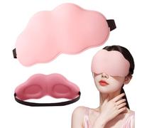 Sleeping Mask Soft 3D Deep Sleep Eye Mask Adjustable 100% Blackout Eye Mask Comfortable Seamless Fit Weighted Eye Mask Suitable for Side Lying Travel Yoga Nap(Pink)
