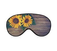 Sleeping Mask Sunflowers on an Old Wooden Sleep Eye Mask Blindfold with Adjustable Strap Soft Eye Cover for BlockingLights