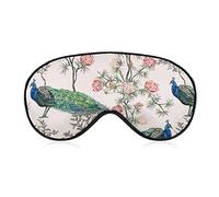 Sleeping Mask Vintage Peacock Bird Sleep Eye Mask Blindfold with Adjustable Strap Tropical Flowers Soft Eye Cover for BlockingLights