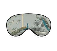 Sleeping Mask Vintage Peacock Palm Trees Floral Sleep Eye Mask Blindfold with Adjustable Strap Italian Landscape Soft Eye Cover for BlockingLights