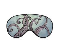 Sleeping Mask Watercolor Tentacles Octopus Sleep Eye Mask Blindfold with Adjustable Strap Oil Painting Sea Animal Soft Eye Cover for BlockingLights