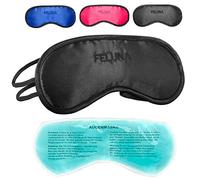 Sleeping mask with Cooling pad Sleeping Eye mask Night mask Sleeping Goggles with Adjustable Rubber Band and Silk Touch Cooling pad Helps with migraine, Headache & Allergies (Black)