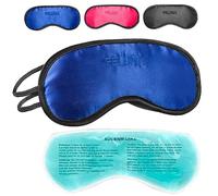 Sleeping mask with Cooling pad Sleeping Eye mask Night mask Sleeping Goggles with Adjustable Rubber Band and Silk Touch Cooling pad Helps with migraine, Headache & Allergies (Blue)