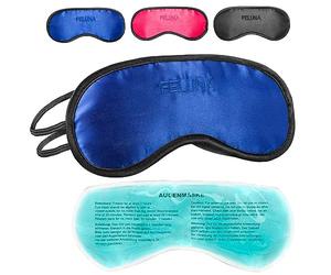 Sleeping mask with Cooling pad Sleeping Eye mask Night mask Sleeping Goggles with Adjustable Rubber Band and Silk Touch Cooling pad Helps with migraine, Headache & Allergies (Blue)