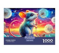 Sleeping Mouse 1000 Pcs Mouse Psychedelic Vibrant Artdurable Plastic Puzzle for The Whole Family Interlocking Family Activity Kids 70x50cm/1000pcs