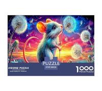 Sleeping Mouse 1000 Pieces Adult Jigsaws - Mouse (dandelions) Suitable for Wall Decompression Fun And Challenging Family Game38x26cm/1000pcs