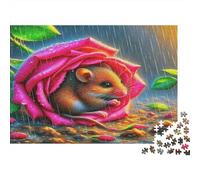 Sleeping Mouse in A Magical Bedroom 1000 Piece Extra-Thick Cardboard DIY Jigsaw for Family, Fun Game, Beautiful Decoration, 38x26cm/1000pcs