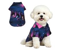 Sleeping Octopus S Pet Hawaiian Shirt for Small Dogs-Cute Summer Beach Outfit for Puppy, Soft Breathable Cat Clothes with Buttons