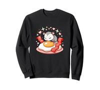 Sleeping Opossum On Bacon And Fried Egg Hearts Sweatshirt