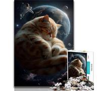 Sleeping Orange Cat 1000 Piece Jigsaw Puzzle for Adults Teens,Challenging Game Gifts for Is Ideal As A Gift for The Whole Family 75x50cm