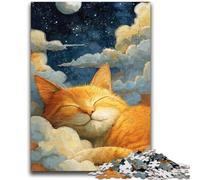 Sleeping Orange Cat 1000 Pieces Jigsaw Puzzle For Adults Teens,Decompressing Intellectual Educational Toy Perfect Decoration (38X52cm)