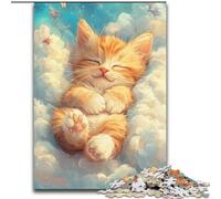 Sleeping Orange Cat JigsawPuzzle 1000 Pieces for Adults, Challenging To Complete But Fun And Humorous Birthday Present, Gifts, Wall Art 26x38cm