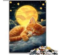 Sleeping Orange Cat JigsawPuzzle 1000 Pieces for Adults, Challenging To Complete But Fun And Humorous Birthday Present, Gifts, Wall Art 26x38cm