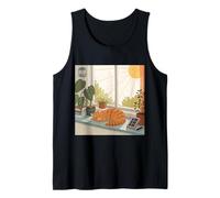 Sleeping Orange Tabby in Sunny Window Tank Top