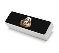 Sleeping Panda And Sloth Funny Glasses Case Hard Shell Eyeglasses Case Protector with Cleaning Cloth for Women Men