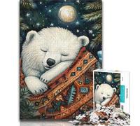 Sleeping Polar Bear Baby 1000 Pieces Jigsaw Puzzles for Adults And Teens,Help The Brain Exercise Addictive Toys to Cultivate Patience Great Gift 50x75cm