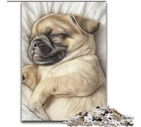 Sleeping Pug Jigsaw Puzzles for Adults 1000 Pieces, for 14+ Train Your Brain And Your Hands Christmas Game Gifts (50x75cm)