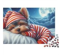 Sleeping Puppy Moonlight 1000 Pieces Premium Puzzle Board Adult Jigsaw Puzzle Parent-child Interaction Holiday Pastime Collectible Item Limited Edition 70x50cm/1000pcs