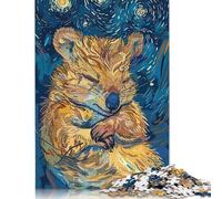 Sleeping Quokka in Starry Night Style Puzzle 1000 Pieces Jigsaws Paper Puzzles for Adults & Teenager Jigsaw Puzzles for Adults Teenagers 38x26cm/1000pcs