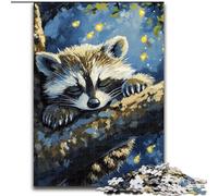 Sleeping Raccoon 1000 Pieces Jigsaw Puzzle For Adults Teens, Suitable for Ages 14 And Up Improve Memory Gifts Ideas (50x75cm)