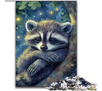 Sleeping Raccoon Jigsaw Puzzles 1000 Pieces for Adults Teens, Educational Games Home Decoration Unique Home Decor And Gifts (26x38cm)