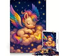 Sleeping Rainbow Unicorn on Cloud 1000 Piece Jigsaw Puzzles for Teenagers Jigsaw Solid Logic Toy Calm Fun Precision Cut Santa Wish Item 38x52cm