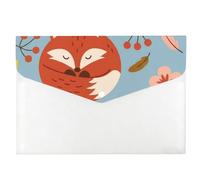 Sleeping Red Foxes Plastic Folders A4, Pocket Folders, Documents Folder, Office Supplies A4 Document Wallet, Accordion File Organiser with Snap Button, Plastic Pockets for School Office Home Travel