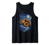 Sleeping Red Panda Moonlit Starry Night Art Tank Top
