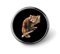 Sleeping Red Panda Round Brooch Pin Lapel Pins Tie Suit Dress Accessories Wedding Birthday Gifts for Men Women
