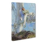 Sleeping Sailor By Henry Scott Tuke Canvas Print | Gallery Wrapped 30mm Frame Wall Art | 20x14 inches | Ready to Hang | Classic Picture | Living Room Bedroom Lounge Office