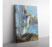 Sleeping Sailor By Henry Scott Tuke Canvas Wall Art Print 20x14 Inch | Ready to Hang, Gallery Wrapped, Fade-Resistant Inks, Securely Packaged, UK Made