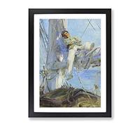 Sleeping Sailor By Henry Scott Tuke Classic Painting Framed Print | A2 Black Framed Wall Art | Ready to Hang | Classic Historical Picture | Living Room Bedroom Lounge Office