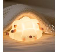 (Sleeping Sheep Night Light-Pink) Cute Night Light for Kids - Food - Grade Silicone, Type - C Charging, Modes Switchable by Kneading - Ideal for Babies' & Children's Rooms
