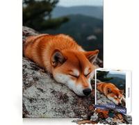 Sleeping Shiba Inu Jigsaw Puzzle for Adults 1000 Pieces Mind Exercise Toy Together Fun Precision Cut Unique Gift 50x75cm