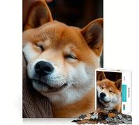Sleeping Shiba Inu Jigsaw Puzzle for Adults 1000 Pieces Mind Exercise Toy Together Fun Precision Cut Unique Gift 50x75cm