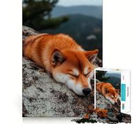 Sleeping Shiba Inu Jigsaw Puzzle for Teenagers 1000 Pieces Brain Skill Home Activity Exact Edge Festive Gift 38x52cm