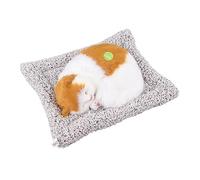 Sleeping Simulated cat decoration, Realistic and plush cat toy with sound, adorable facial expressions, for kids and home decor, made of artificial hair and plastic (Yellow Patch