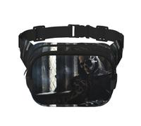 Sleeping Skeleton Man Fitness travel shoulder bag, fashionable and casual waist bag, square double-layer waist bag, Black, One Size, Black, One Size