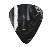 Sleeping Skeleton Man Printed pick set - 12 pieces, thin, medium and thick guitar picks, suitable for guitar, bass, electric guitar and ukulele