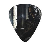 Sleeping Skeleton ManGuitar Picks, 12-Piece Pattern Set, Three Different Thicknesses for Acoustic Electric Guitar and Other Instruments