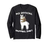 Sleeping Sloth Alpaca Llama Pyjamas My Official Napping Long Sleeve T-Shirt