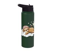 Sleeping Sloth Cloud Moon Night Stars Cartoon Stainless Steel Insulated Water Bottle
