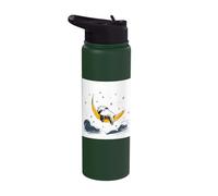Sleeping Sloth Crescent Moon Celestial Art Stainless Steel Insulated Water Bottle