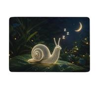 Sleeping Snail Line Art Living Room Rug 150 X 100 Cm, Soft for Lounge | Printed living room rug with 150 x 100 cm compact size; fits easily beside beds and sofas; for bedside and sofa areas