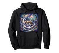 Sleeping Sound Cat Dreaming of Magic land Pullover Hoodie