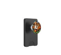 Sleeping Tabby Cat with Tulips Artwork PopSockets PopWallet for MagSafe