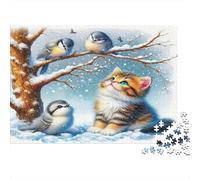 Sleeping Tabby Kitten on Fluffy Blanket 1000 Pieces Eco-Friendly Paper Premium Puzzle for Kids, Mind Relaxation Puzzle, Office Break Fun, Puzzle 52x38cm/1000pcs